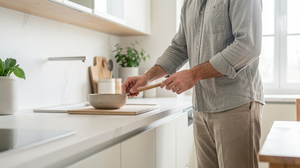 Detalle fotográfico relacionado con El triángulo de trabajo salvó mi cocina en U: un caso real de eficiencia